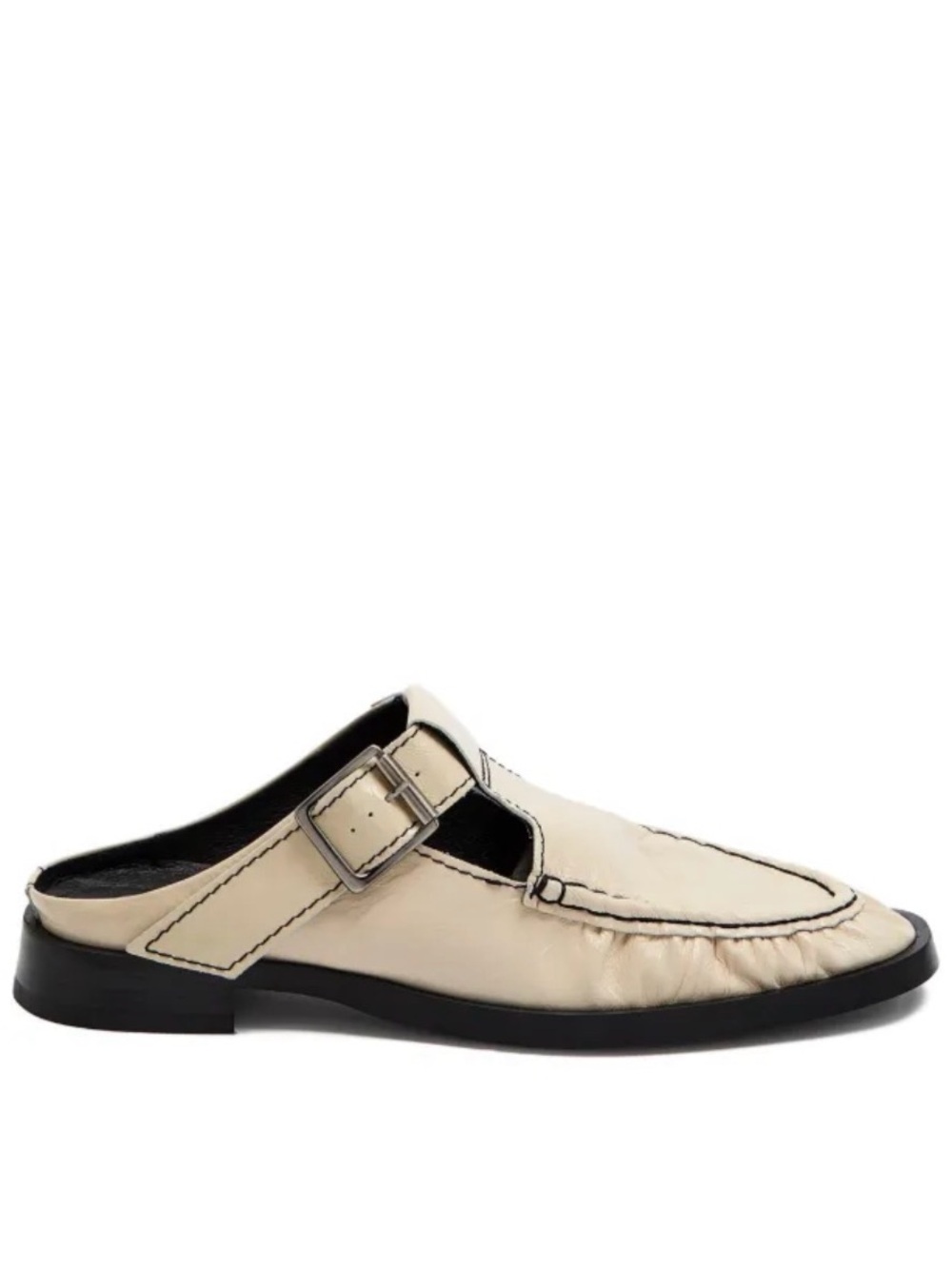 Miista Gianna Cream Buckled Mules